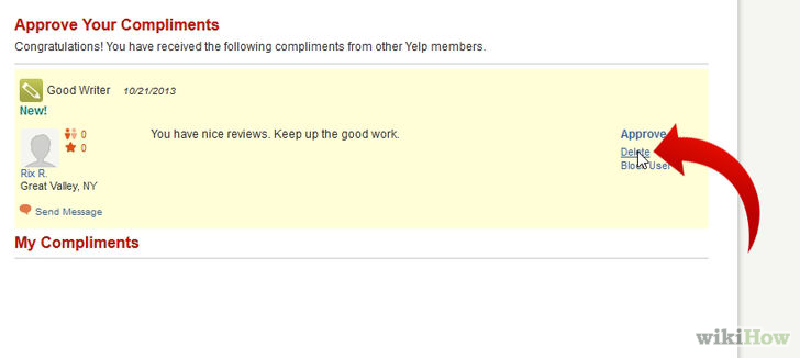 Image titled Accept or Decline a Compliment on Yelp Step 7