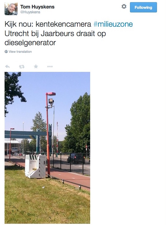 Utrechtse milieuzone draait op dieselgenerator