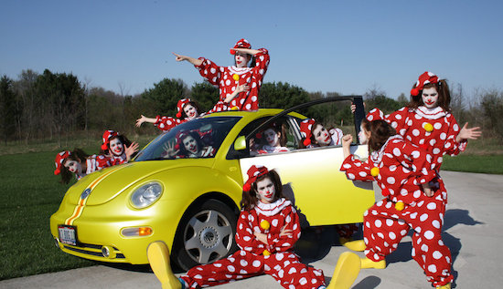 Clowns in je auto