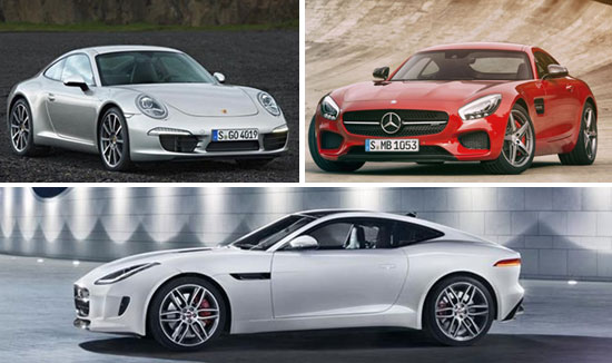 Mercedes AMG GT vs Porsche 911 Carrera S vs Jaguar F-Type R