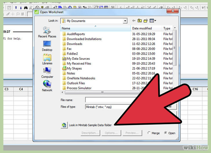 Image titled Access Reference Worksheet Available in Minitab 16 for Practice Step 3