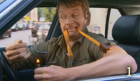 Hendrik Diepenheim vlak voor de inname van zijn rijbewijs