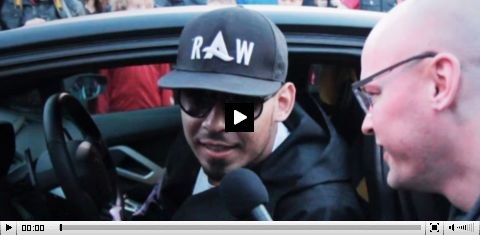 Afrojack met z´n nieuwe Aventador bij premiere NFS