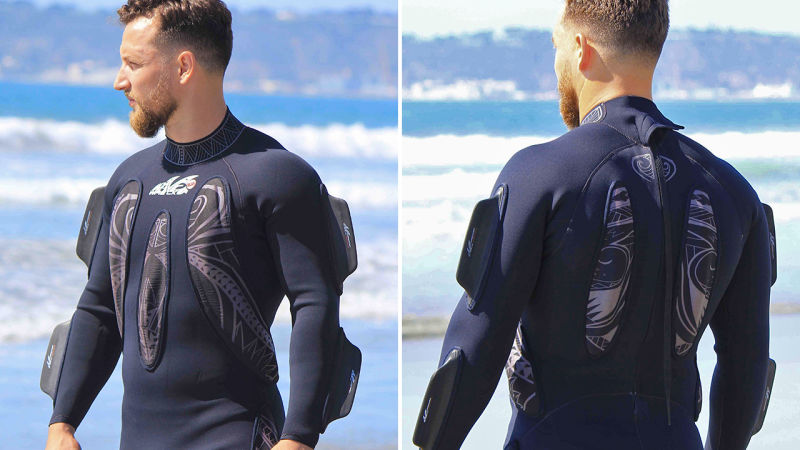 The Foam Fins Covering This Wetsuit Let You Body Surf Without a Board