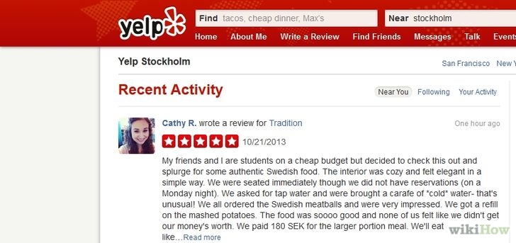 Image titled Accept or Decline a Compliment on Yelp Step 2