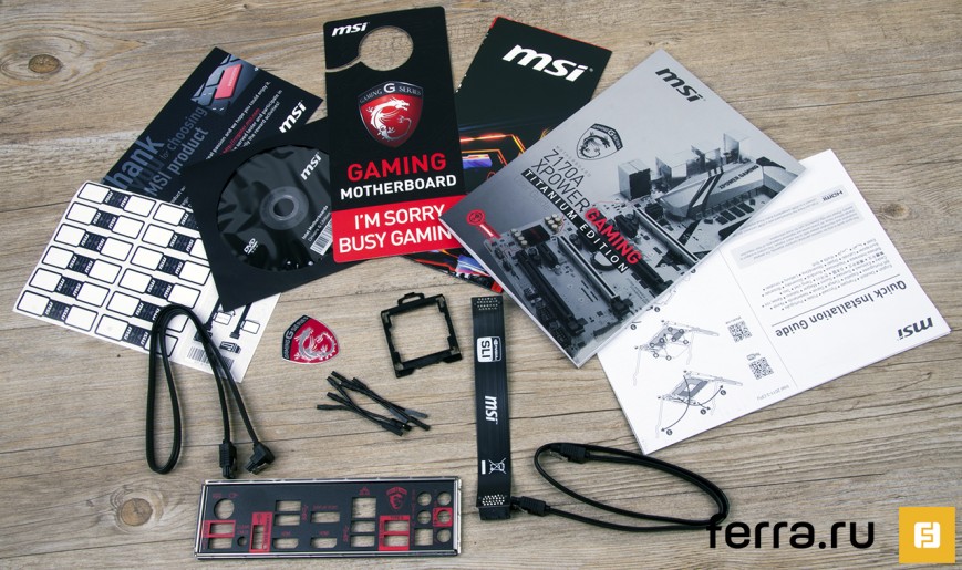 Комплект поставки MSI Z170A XPOWER GAMING TITANIUM EDITION