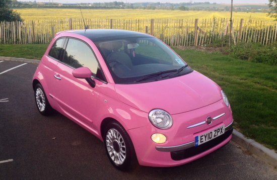 Roze Fiat 500