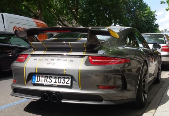 Porsche 991 GT3 met streepjes