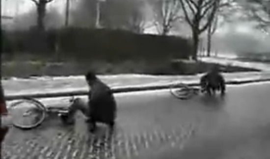 Vallende fietsers