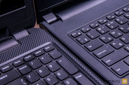 От чешуйчатой поверхности в старых Inspiron Dell перешёл к пластику с тканевой фактурой