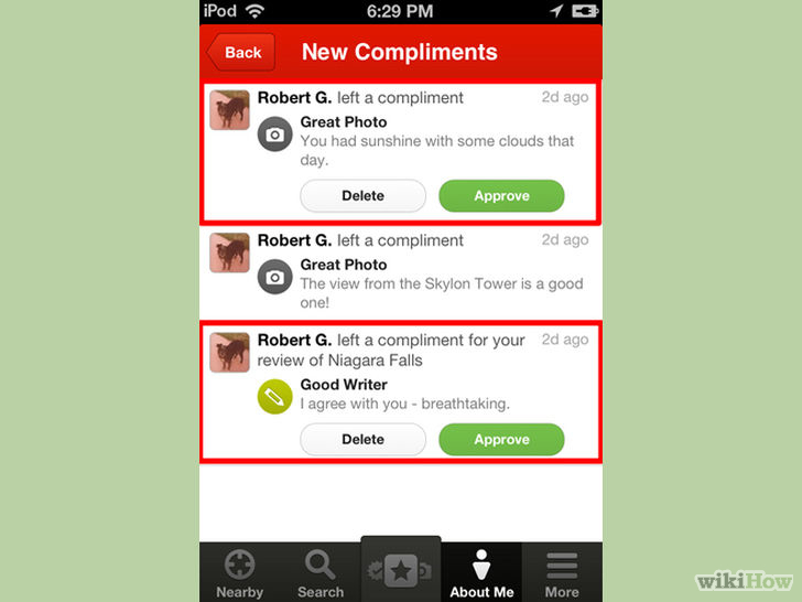 Image titled Accept or Decline a Compliment on the Yelp for iPhone App Step 17