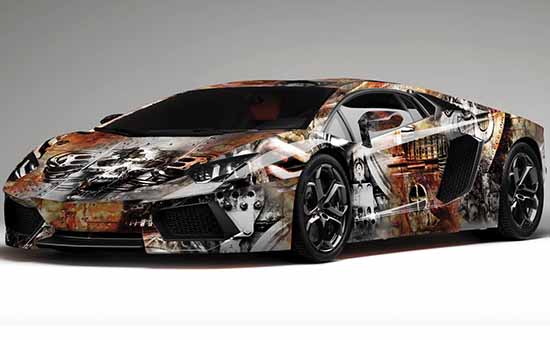 Lamborghini Aventador met wrap