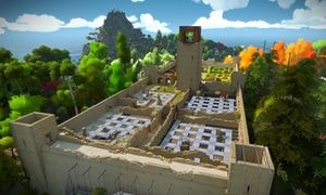 ‘The Witness is set on an uninhabited island furnished with a lot of gridded puzzles, elaborately wired together and variously affixed to doors, walls, fences, trees and any other surface that will bear them.’