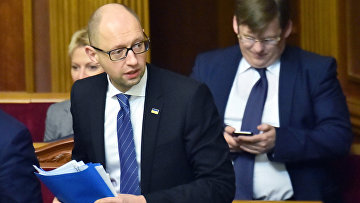 Премьер-министр Арсений Яценюк на заседании Верховной Рады Украины. Архивное фото