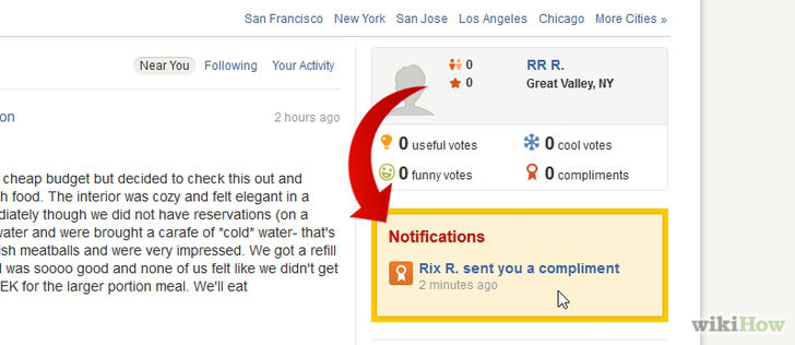 Image titled Accept or Decline a Compliment on Yelp Step 3