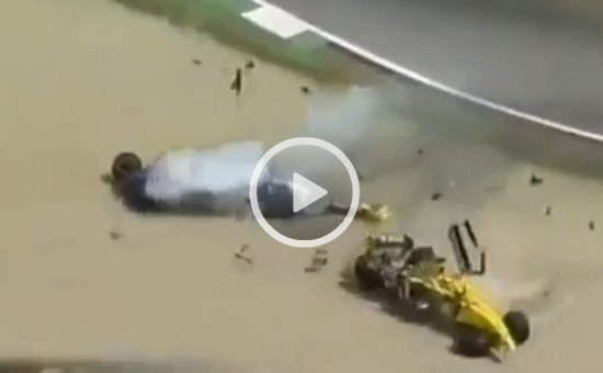 Heidfeld Sato crash