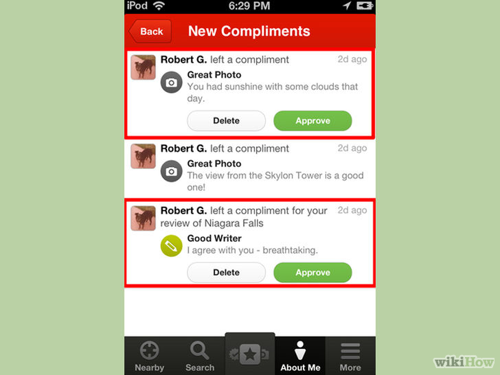 Image titled Accept or Decline a Compliment on the Yelp for iPhone App Step 9