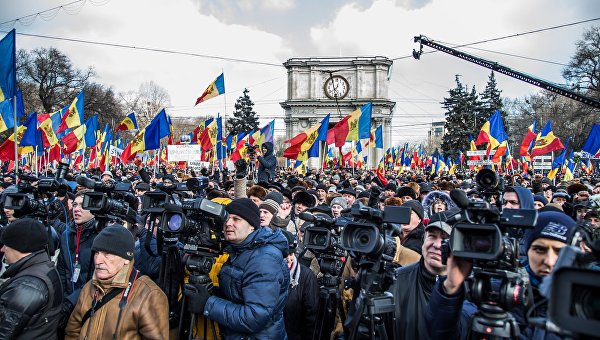 Акция протеста в Молдавии. Архивное фото
