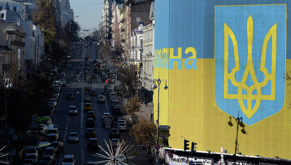 Вид на улицу Богдана Хмельницкого в Киеве, Украина. Архивное фото
