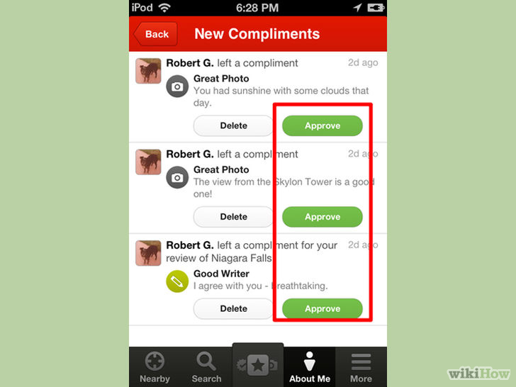 Image titled Accept or Decline a Compliment on the Yelp for iPhone App Step 7