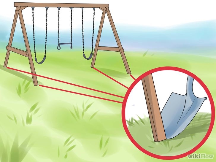 Image titled Anchor a Swing Set Step 1