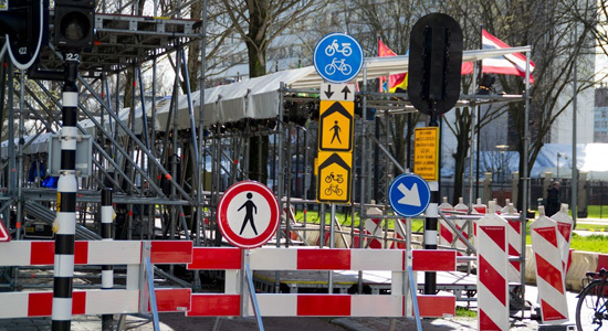 NSS wegafzetting in Den Haag