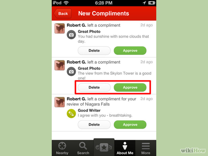 Image titled Accept or Decline a Compliment on the Yelp for iPhone App Step 6