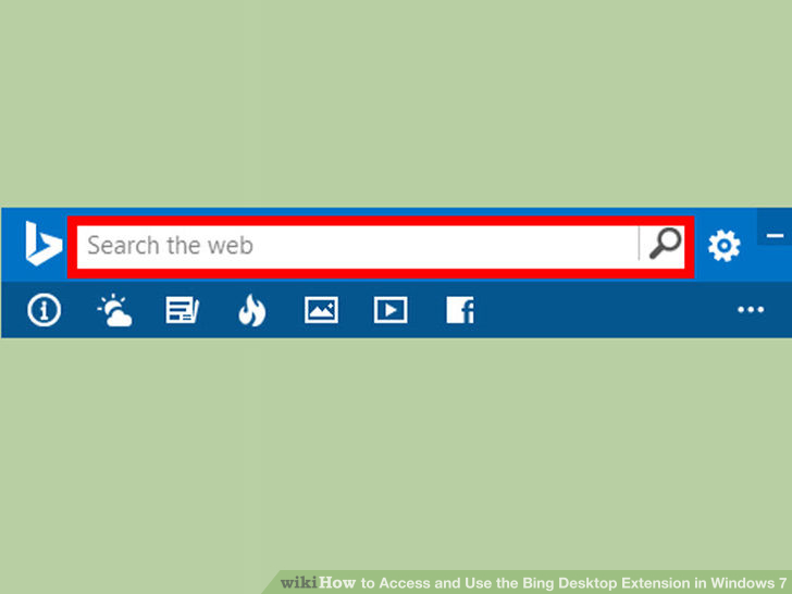 Image titled Access and Use the Bing Desktop Extension in Windows 7 Step 3