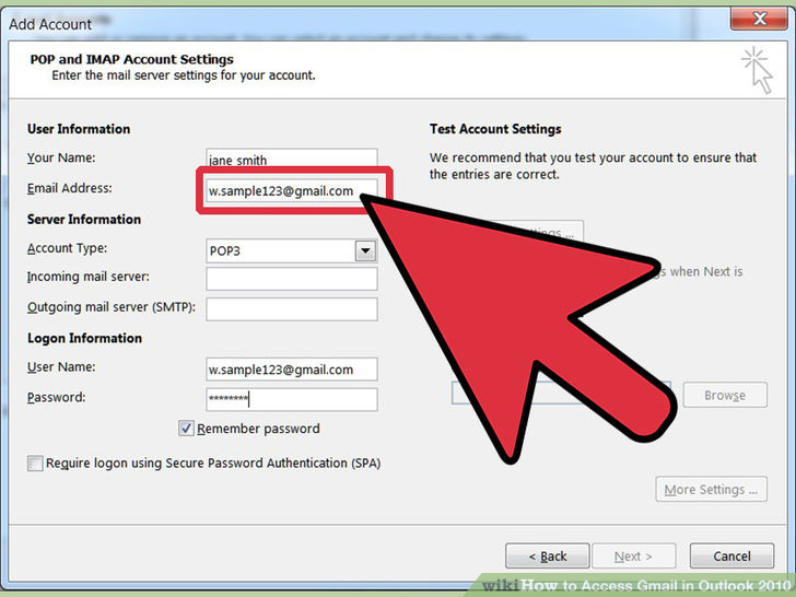 Image titled Access Gmail in Outlook 2010 Step 13