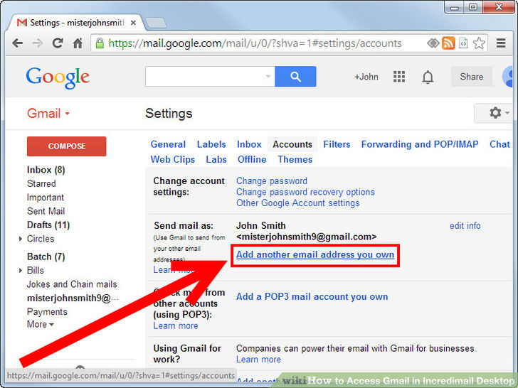 Image titled Access Gmail in Incredimail Desktop Step 4