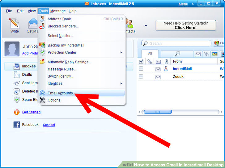 Image titled Access Gmail in Incredimail Desktop Step 7