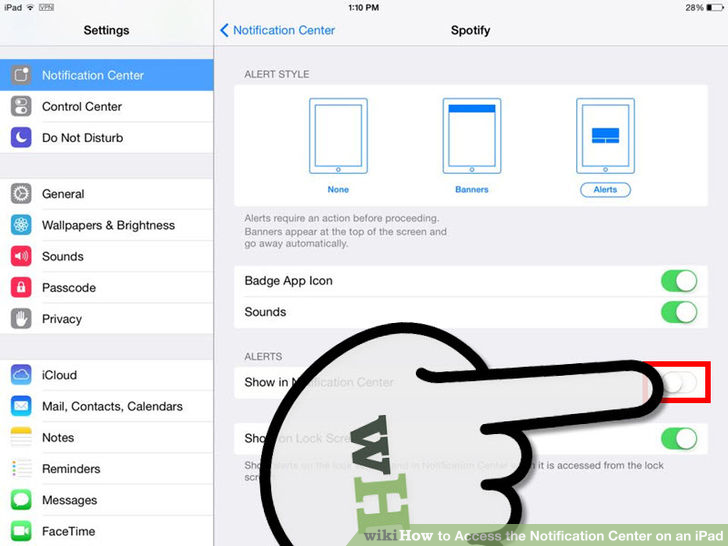 Image titled Access the Notification Center on an iPad Step 7