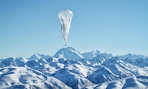 Project Loon balloon floating over New Zealand