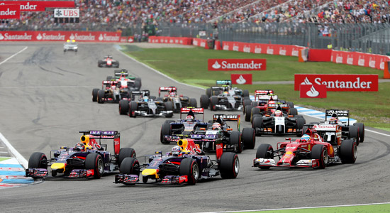 De start van de Grand Prix van Duitsland in 2014