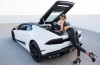 Photos: blonde hardbody inspects engine compartment Huracan