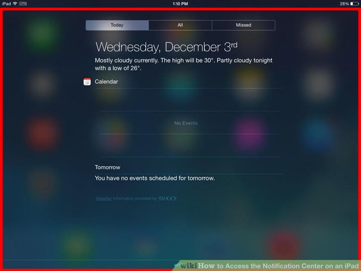 Image titled Access the Notification Center on an iPad Step 8