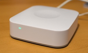 The SmartThings Hub is a small white box that is meant to be hidden out of sight somewhere.