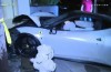 Street-racer test the airbags of his Ferrari 458 Italia