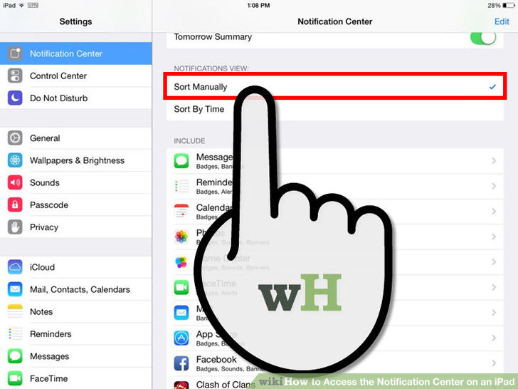 Image titled Access the Notification Center on an iPad Step 3