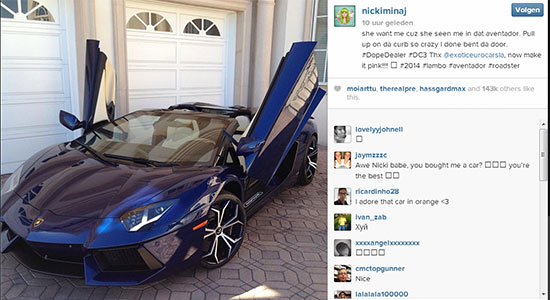 Nicki Minaj koopt Aventador Roadster