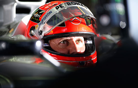 Schumacher in zijn periode bij Mercedes GP