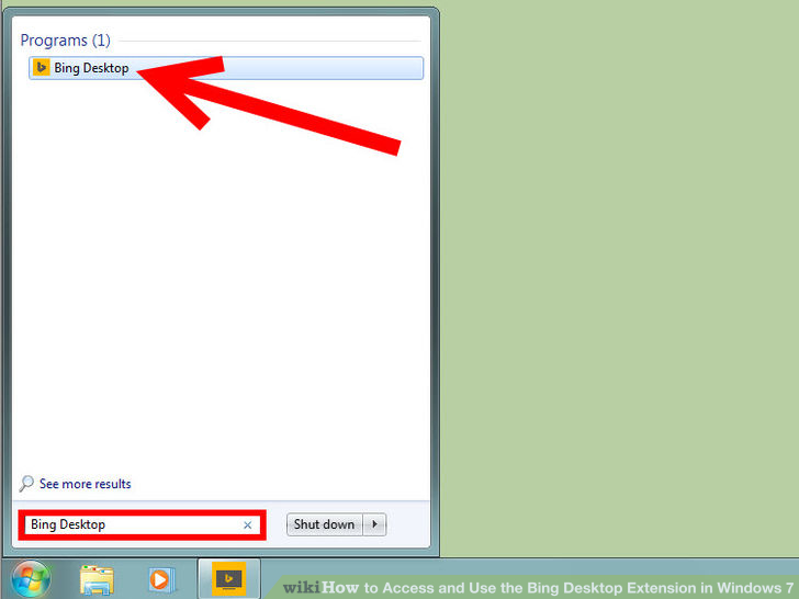 Image titled Access and Use the Bing Desktop Extension in Windows 7 Step 2