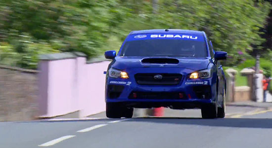 De Subaru WRX STI tijdens de recordpoging