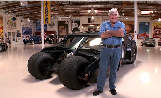 Jay Leno trapt Batmans Tumbler de weg op 