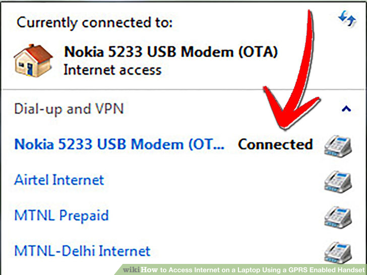 Image titled Access Internet on a Laptop Using a GPRS Enabled Handset Step 9