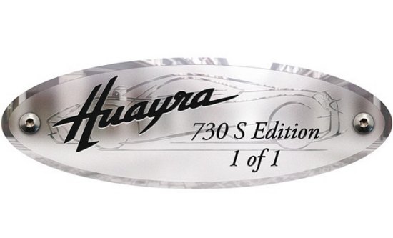 Typeplaatje Huayra 730 S