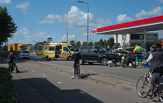 Ongeluk bij een tankstation in Noordwijkerhout