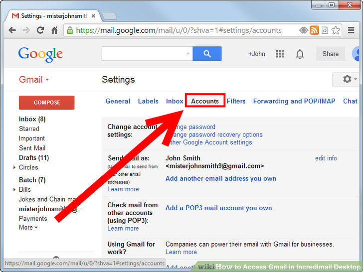 Image titled Access Gmail in Incredimail Desktop Step 3