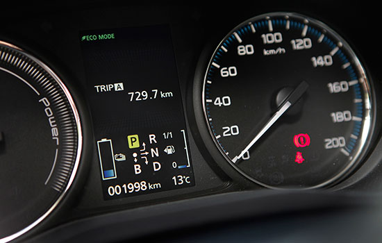 Het dashboard van de Mitsubishi Outlander PHEV