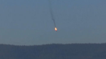 Самолет Су-24, потерпевший крушение на границе Сирии и Турции. Архивное фото